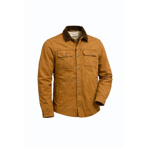 Matix Mens Sherpa Lined Canvas Work Jacket Brown Snap Front Shacket Sz M